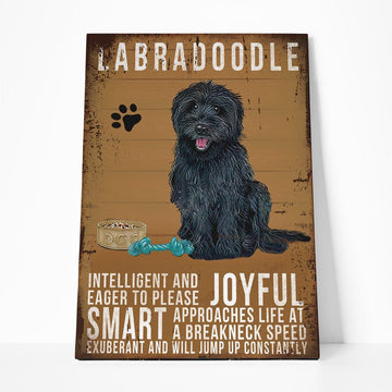 Gearhumans 3D Labradoodle Dog Vintage Quotes Custom Canvas