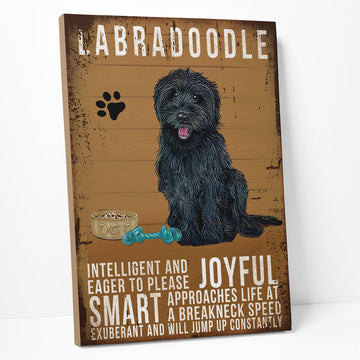 Gearhumans 3D Labradoodle Dog Vintage Quotes Custom Canvas