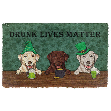 Gearhumans 3D Labrador Retriever Drunk Lives Matter Doormat