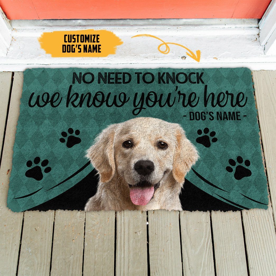Gearhuman 3D Labrador Retriever We Know Youre Here Custom Name Doormat GW29015 Doormat
