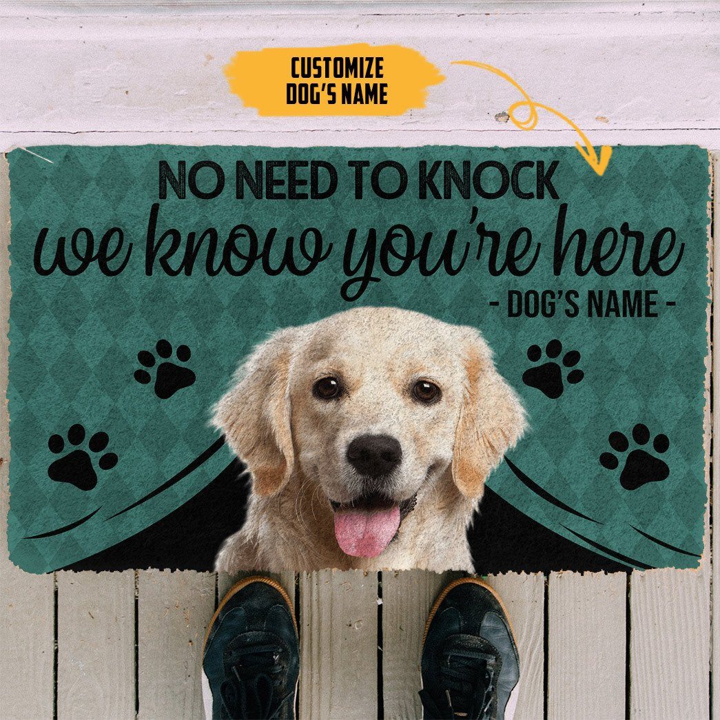Gearhuman 3D Labrador Retriever We Know Youre Here Custom Name Doormat GW29015 Doormat