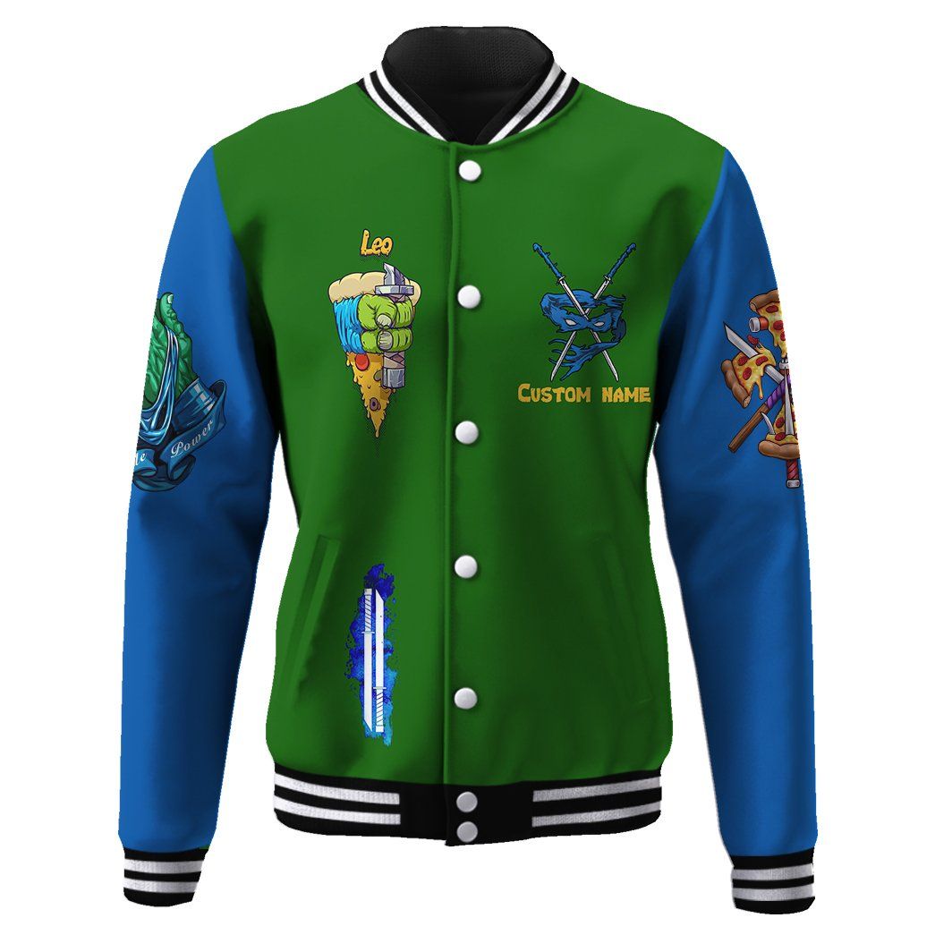 Gearhuman 3D Leonardo TMNT Leo Cosplay Custom Baseball Jacket GV18012 Baseball Jacket 