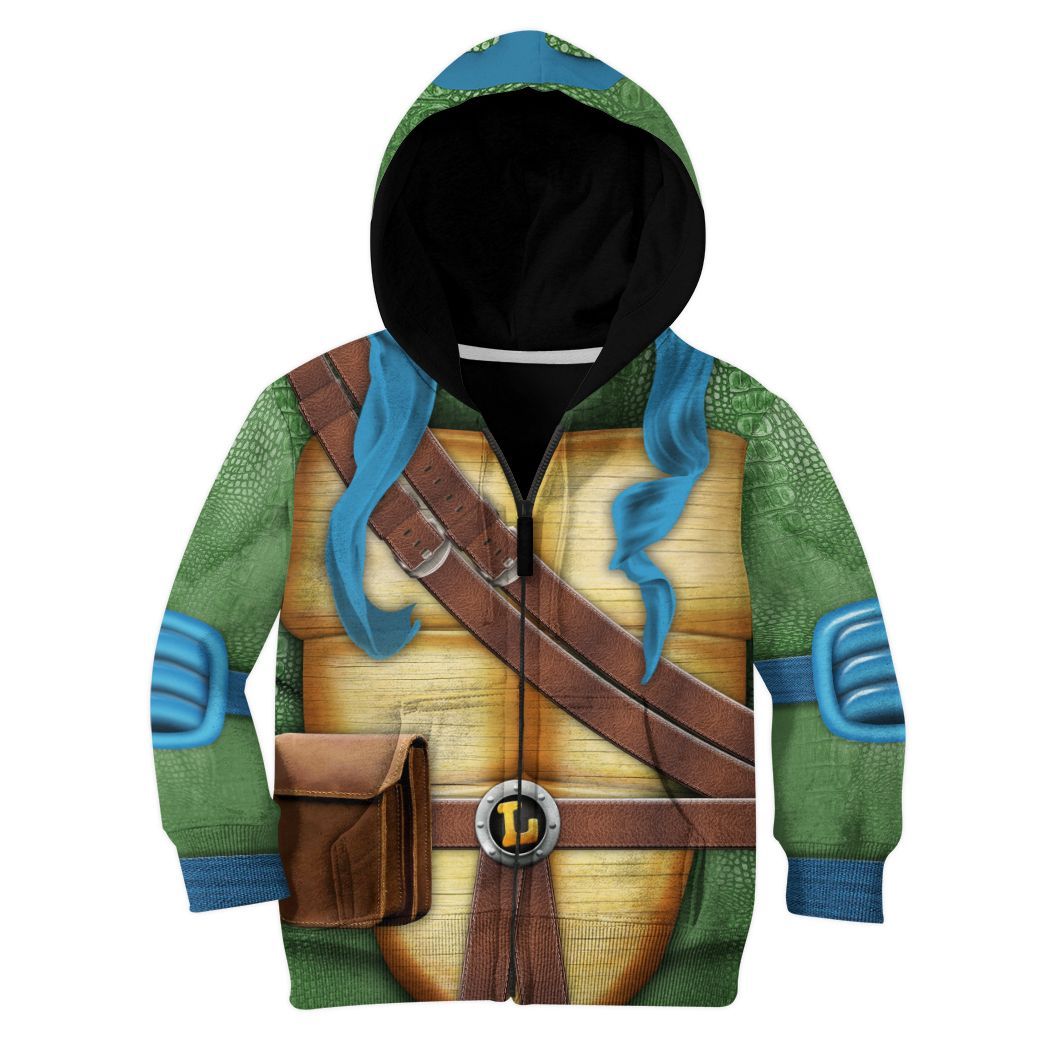 Leonardo Turtle 3D Hoodie Ninja Turtle Costume Shirt - iTeeUS