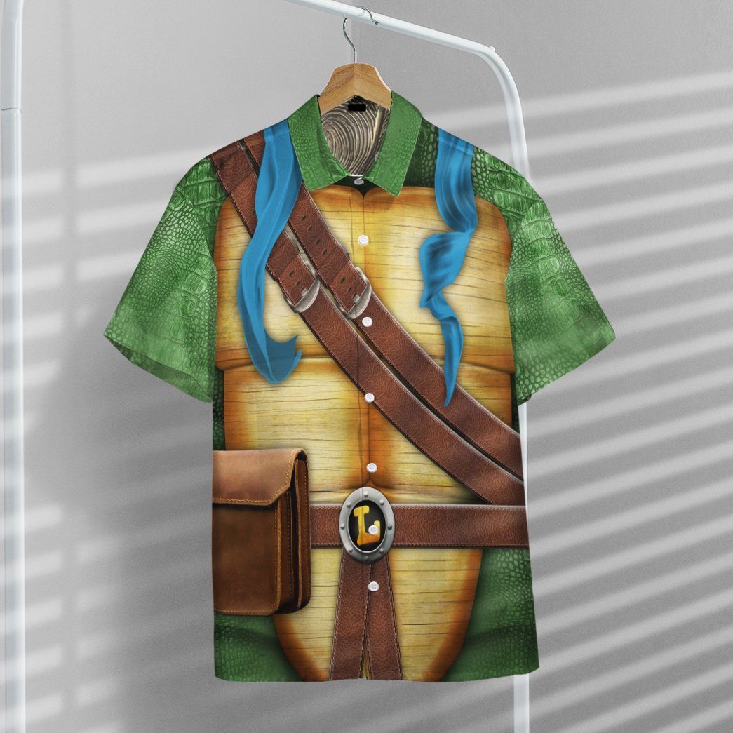 Gearhuman 3D Leonardo TMNT Leo Cosplay Custom Short Sleeve Shirt GV05016 Short Sleeve Shirt 