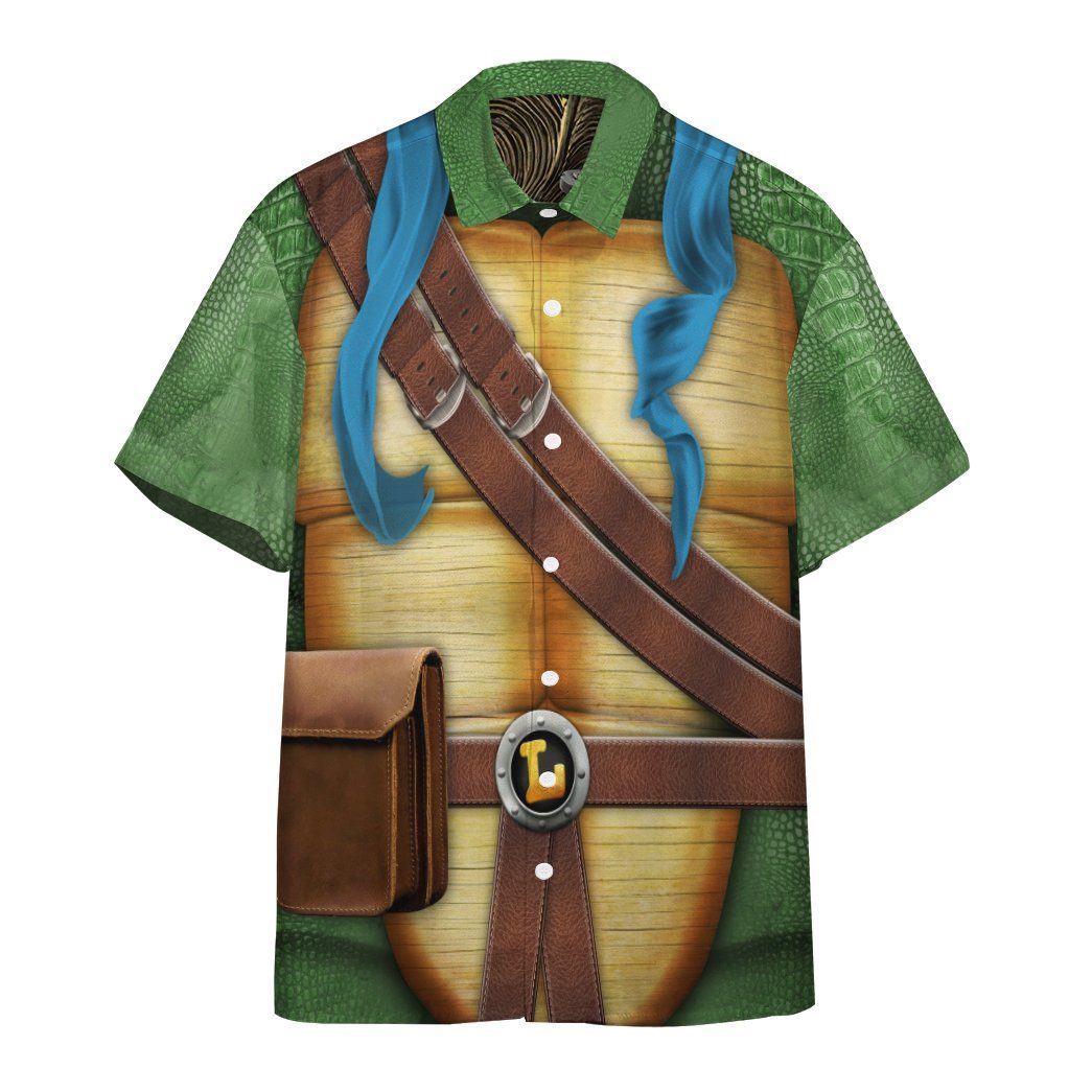Gearhuman 3D Leonardo TMNT Leo Cosplay Custom Short Sleeve Shirt GV05016 Short Sleeve Shirt Short Sleeve Shirt S 