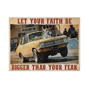 Gearhumans 3D Let Your Faith Drag Racing Custom Canvas