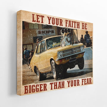 Gearhumans 3D Let Your Faith Drag Racing Custom Canvas