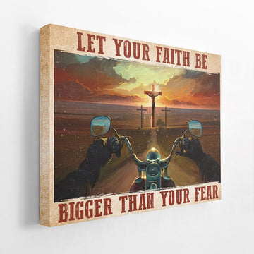 Gearhumans 3D Let Your Faith Motorcycle Custom Canvas