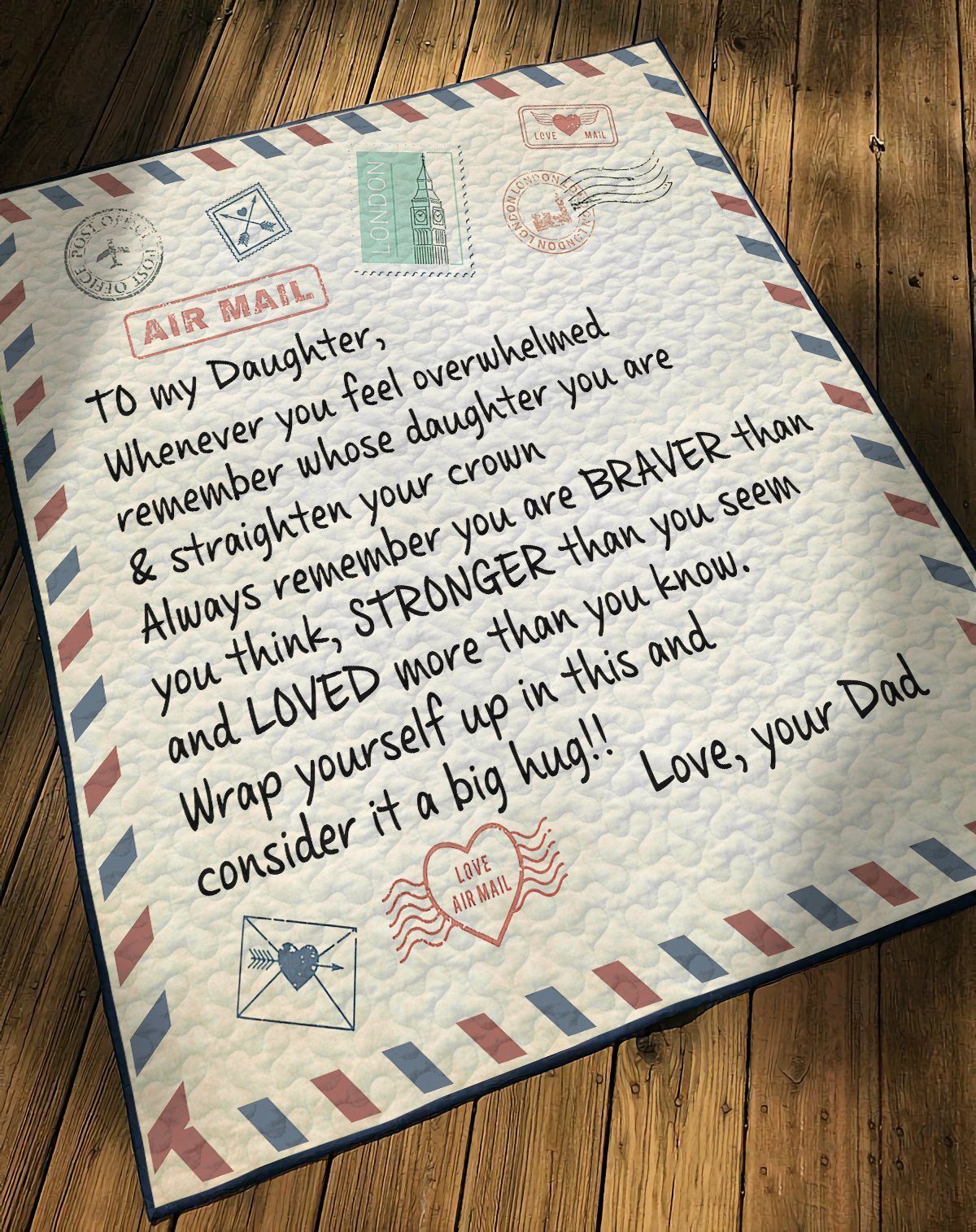 Gearhuman 3D Letter To Daughter From Dad Custom Quilt GW100910 Quilt 