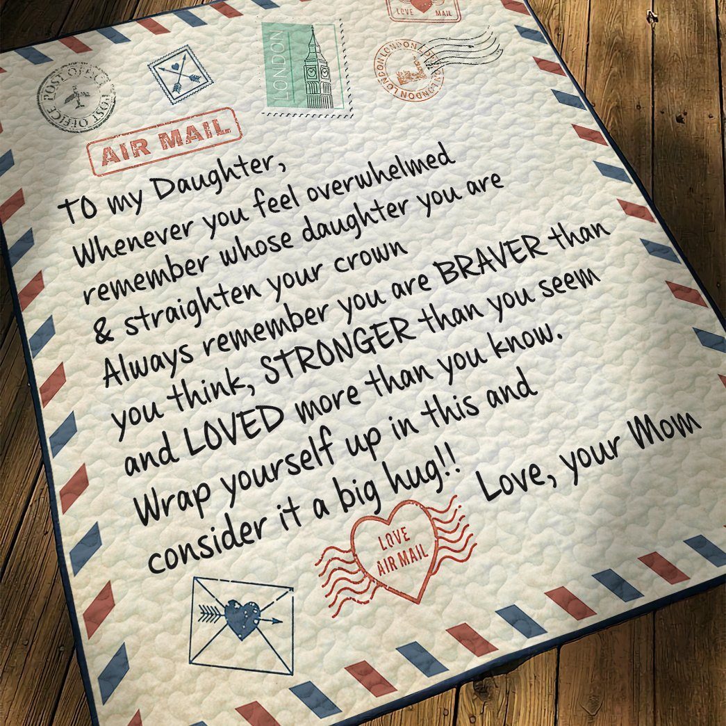 Gearhuman 3D Letter To Daughter From Mom Custom Quilt GW10093 Quilt 