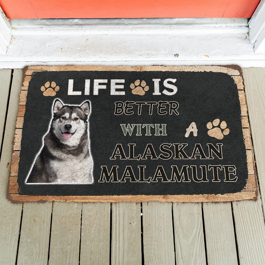 Gearhuman 3D Life Is Better With A Alaskan Malamute Custom Doormat GW01035 Doormat