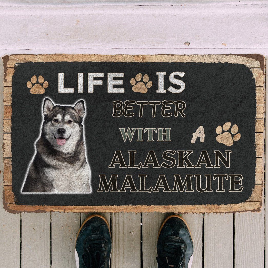 Gearhuman 3D Life Is Better With A Alaskan Malamute Custom Doormat GW01035 Doormat