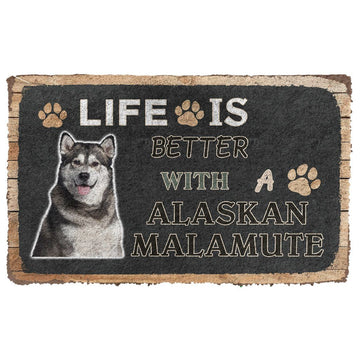 Gearhuman 3D Life Is Better With A Alaskan Malamute Custom Doormat GW01035 Doormat Doormat S(15,8''x23,6'')