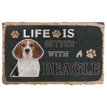 Gearhumans 3D Life Is Better With A Beagle Custom Doormat