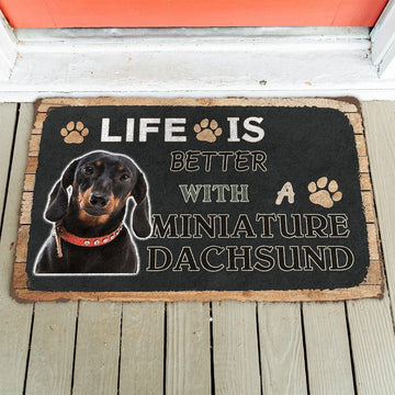 Gearhumans 3D Life Is Better With A Dachsund Custom Doormat