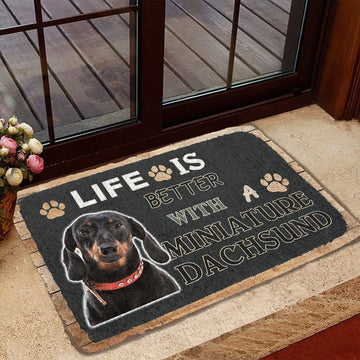 Gearhumans 3D Life Is Better With A Dachsund Custom Doormat