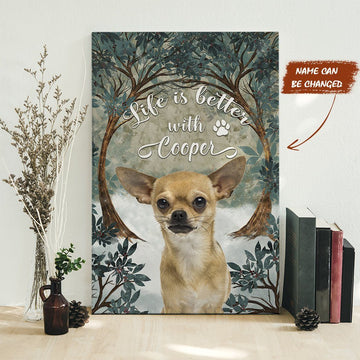 Gearhumans 3D Life Is Better With Chihuahua Canvas