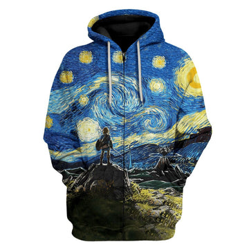 Gearhumans 3D Link Starry Night Custom Hoodies Apparel