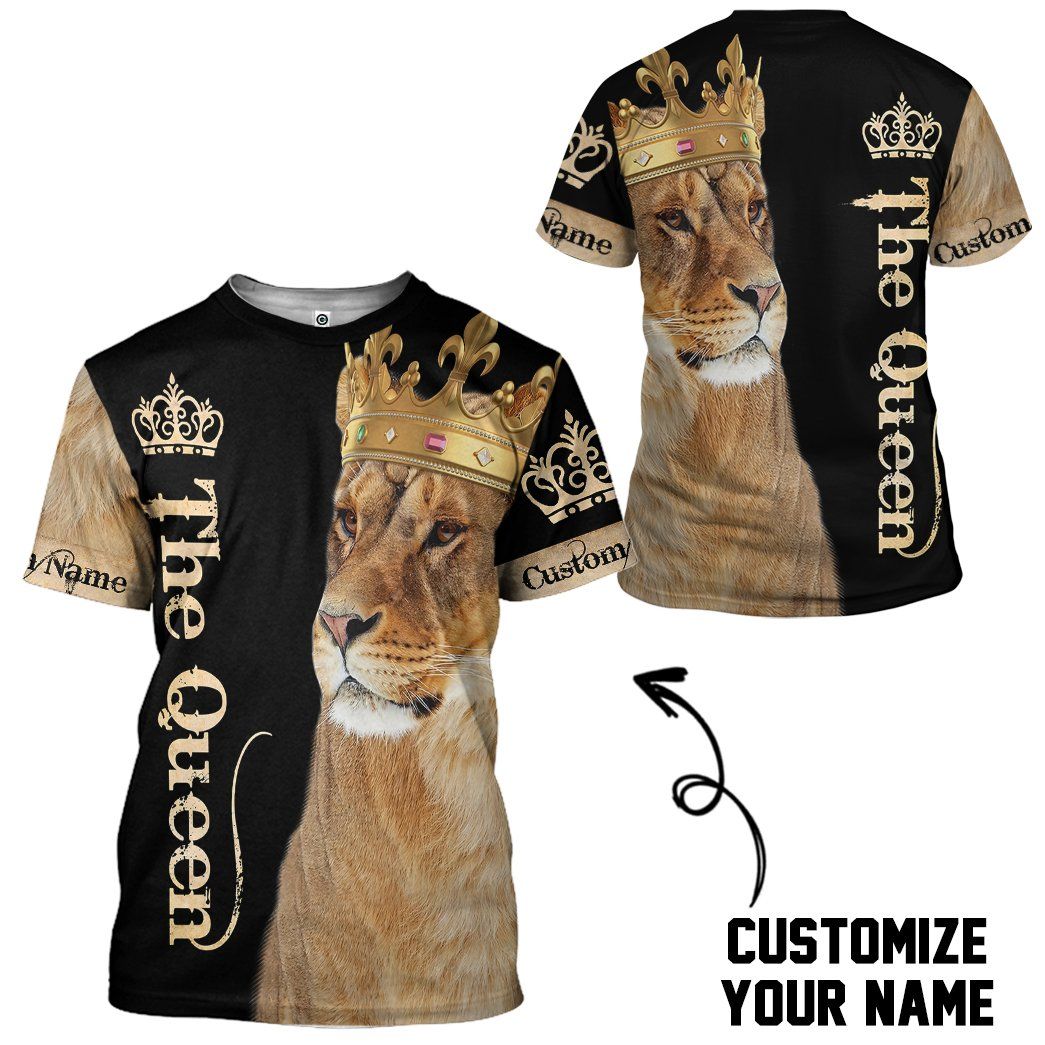 Gearhuman 3D Lion Queen Custom Name Tshirt Hoodie Apparel GB12016 3D Apparel 