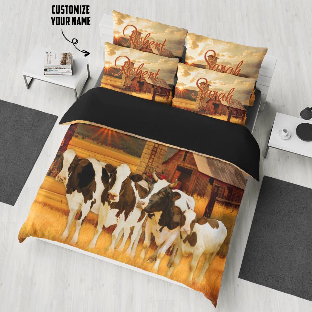Gearhuman 3D Live Like Someone Dairy Cattle Custom Name Bedding Set GB22016 Bedding Set