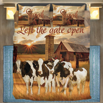 Gearhumans 3D Live Like Someone Dairy Cattle Custom Name Bedding Set
