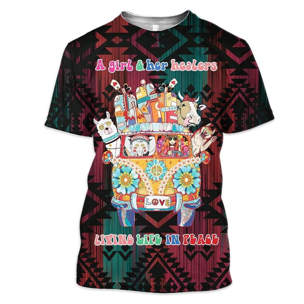 Gearhuman 3D Living Life In Peace Custom T-Shirts Hoodies Apparel HP-DT1202203 3D Custom Fleece Hoodies T-Shirt S 