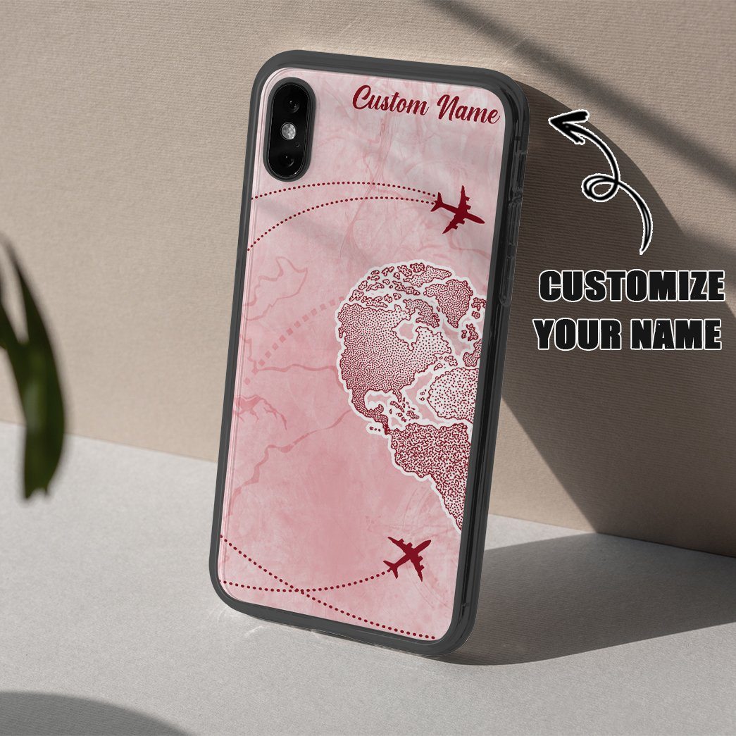 Gearhuman 3D Long Distance Relationship Custom Name Phonecase GB12014 Glass Phone Case 