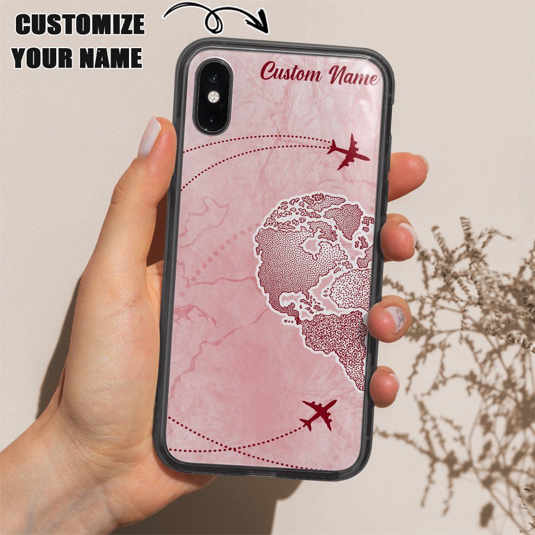 Gearhuman 3D Long Distance Relationship Custom Name Phonecase GB12014 Glass Phone Case 