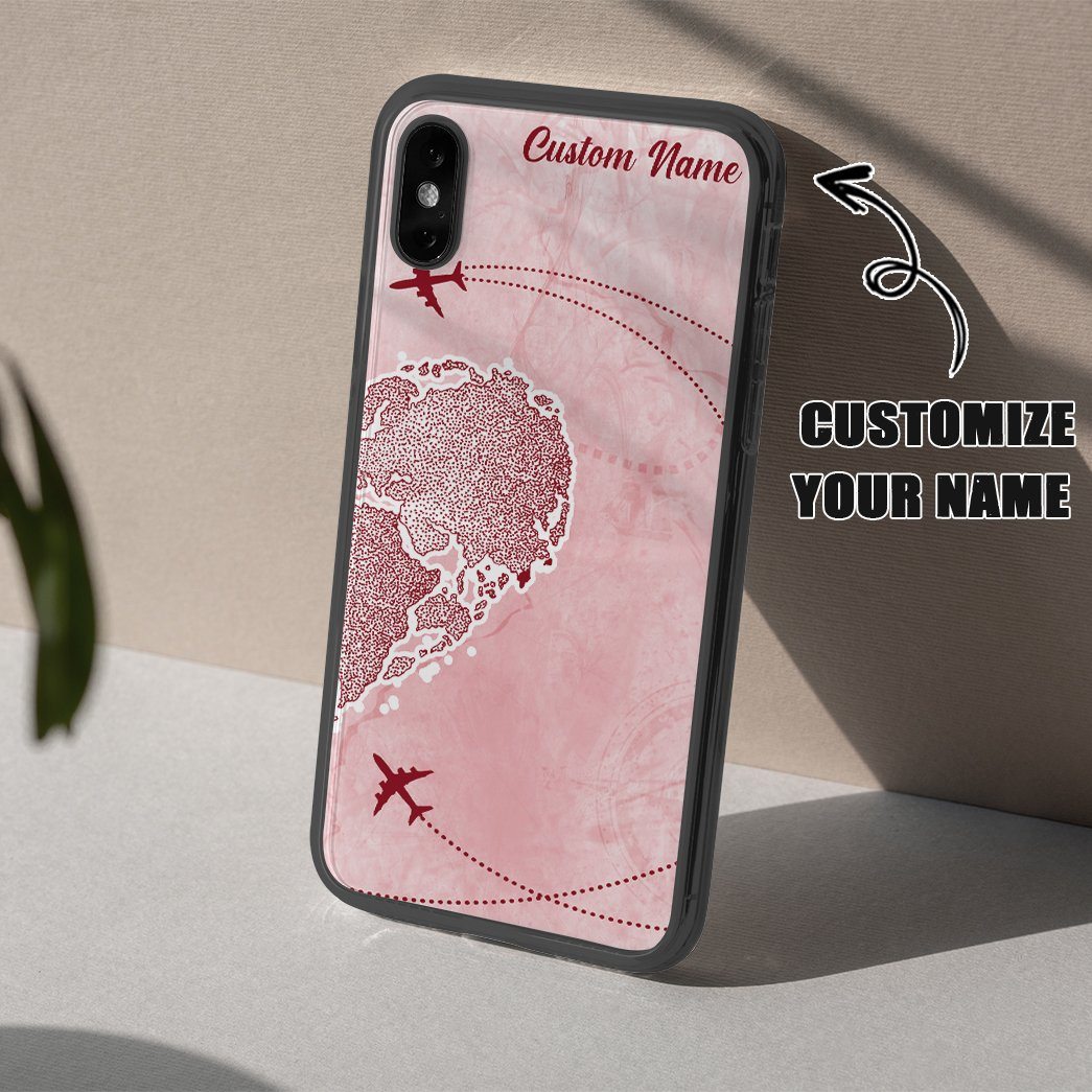 Gearhuman 3D Long Distance Relationship Custom Name Phonecase GB12015 Glass Phone Case 