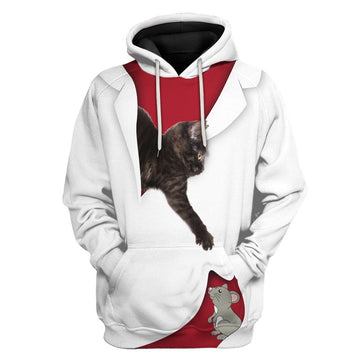 Gearhumans 3D Love Black Cat Custom Tshirt Hoodie Apparel