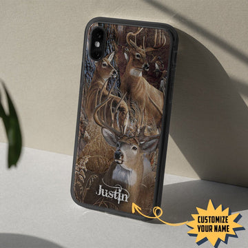 Gearhumans 3D Love Deer Hunting Custom Name Phonecase