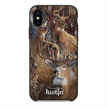 Gearhuman 3D Love Deer Hunting Custom Name Phonecase GB02034 Glass Phone Case Iphone X