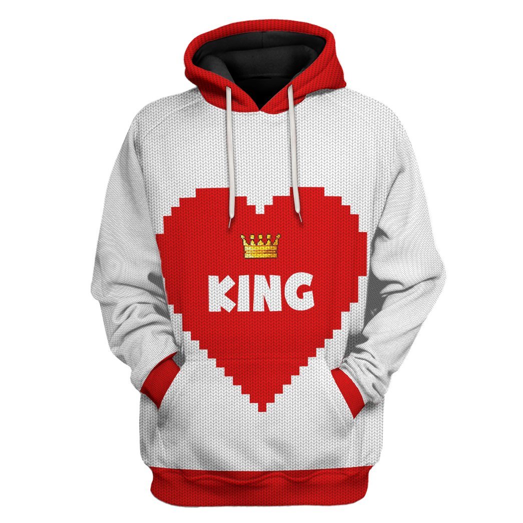 Gearhuman 3D Love King Tshirt Hoodie Apparel GB31122 3D Apparel Hoodie S 