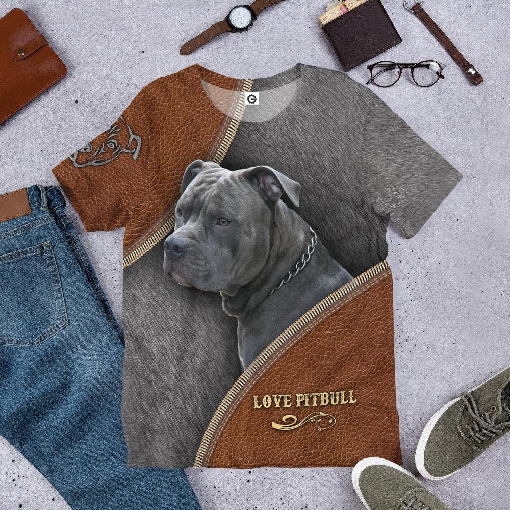 Gearhuman 3D Love Pitbull Tshirt Hoodie Apparel GV190219 3D Apparel