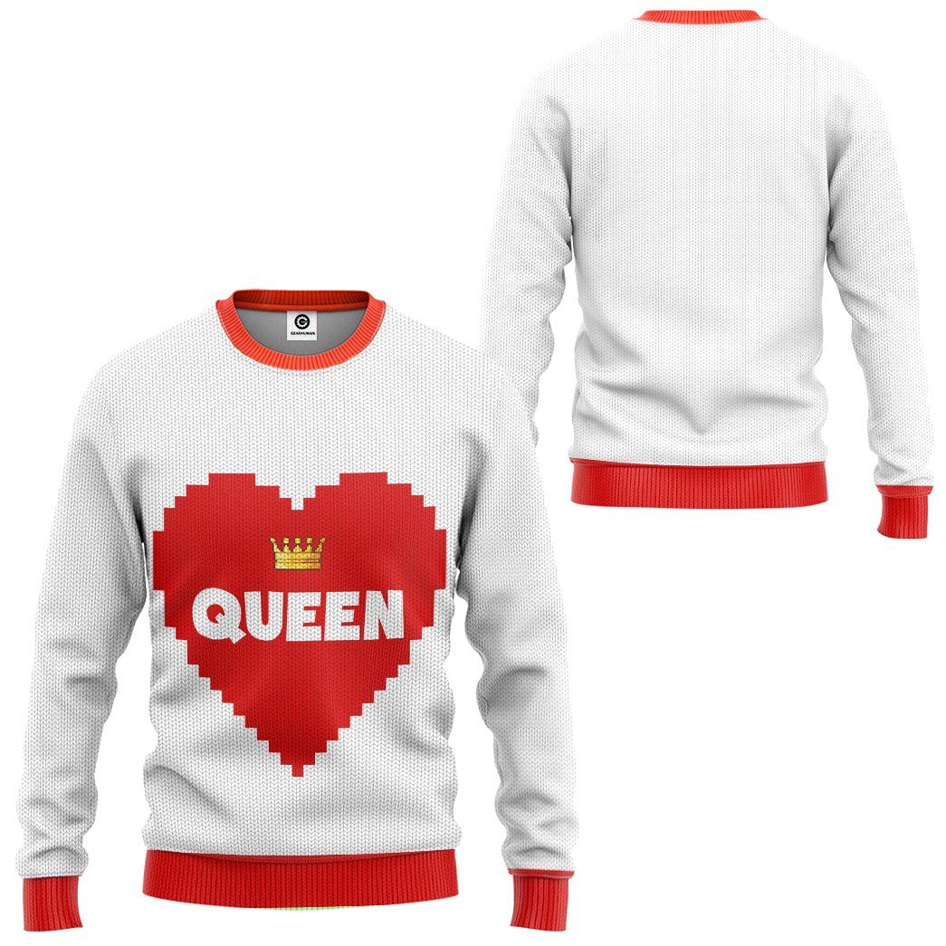 Gearhuman 3D Love Queen Tshirt Hoodie Apparel GB31121 3D Apparel 