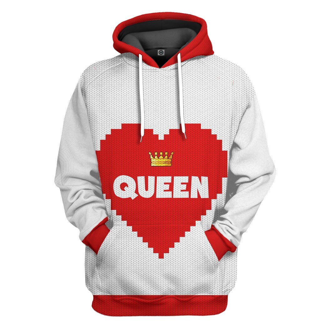 Gearhuman 3D Love Queen Tshirt Hoodie Apparel GB31121 3D Apparel Hoodie S 