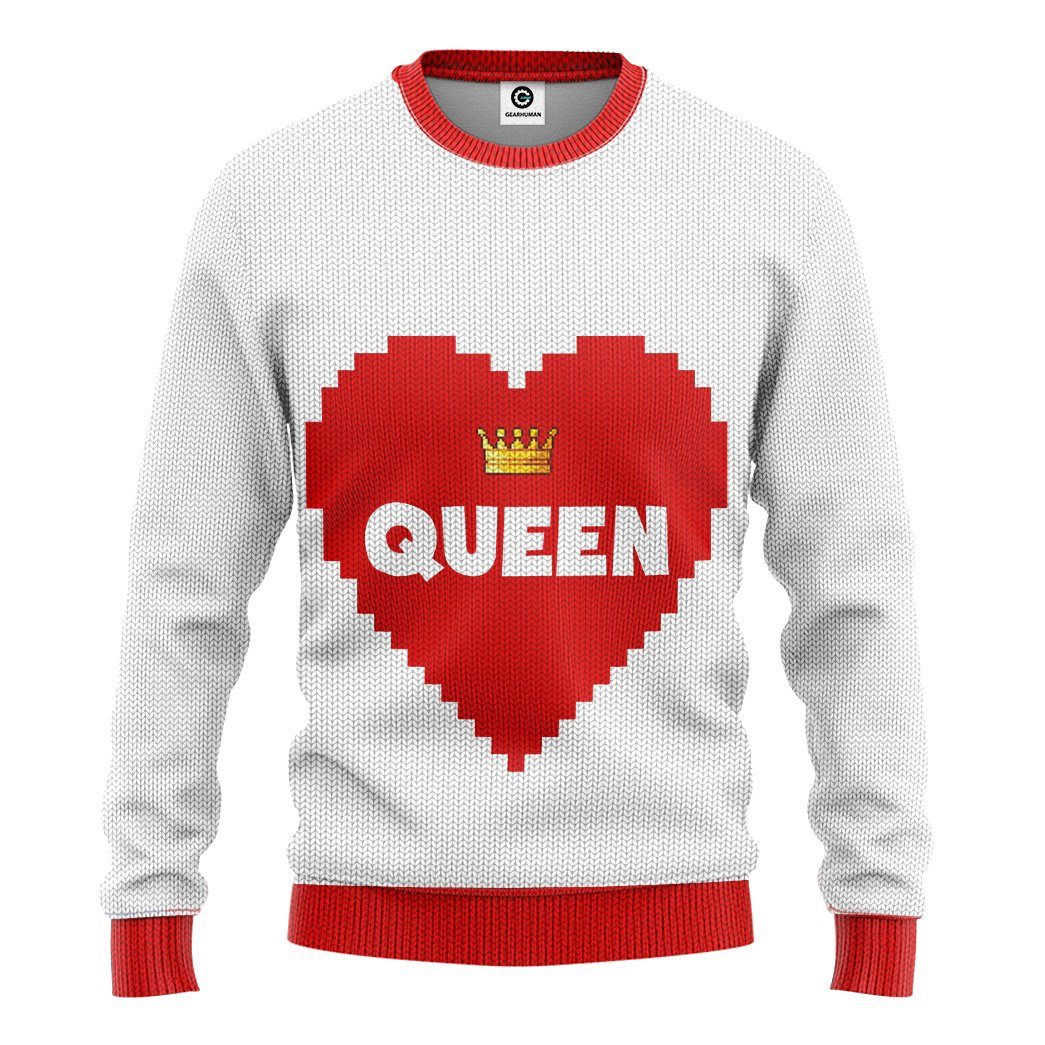 Gearhuman 3D Love Queen Tshirt Hoodie Apparel GB31121 3D Apparel Long Sleeve S 