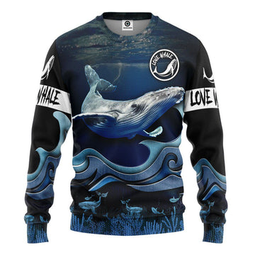 Gearhumans 3D Love Whale Watching Custom Tshirt Hoodie Apparel