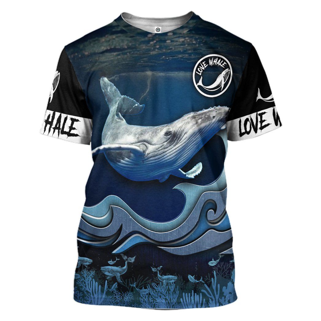 Gearhuman 3D Love Whale Watching Custom Tshirt Hoodie Apparel GV12113 3D Apparel T-Shirt S 