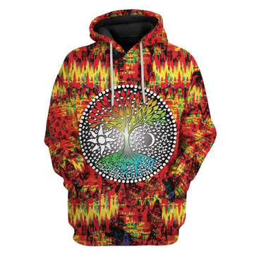 Gearhumans 3D Mandala Hippie Tie Dye Tree Of Life Custom Hoodies Apparel