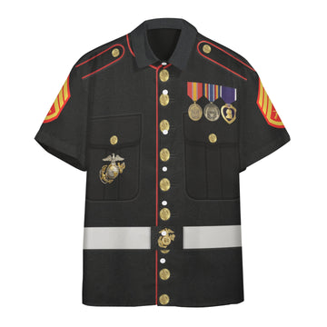 Gearhumans 3D Marine Corps Uniform Custom Short Sleeve Shirt