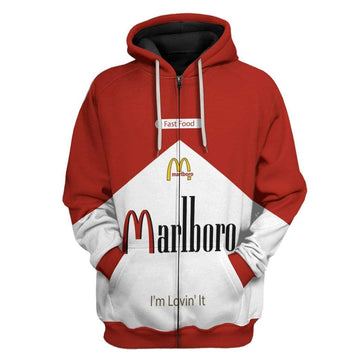 Gearhumans 3D Marlboro And McDonalds Custom Hoodie Apparel