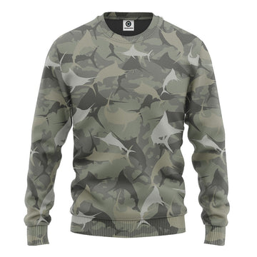 Gearhumans 3D Marlin Camo Custom Tshirt Hoodie Apparel