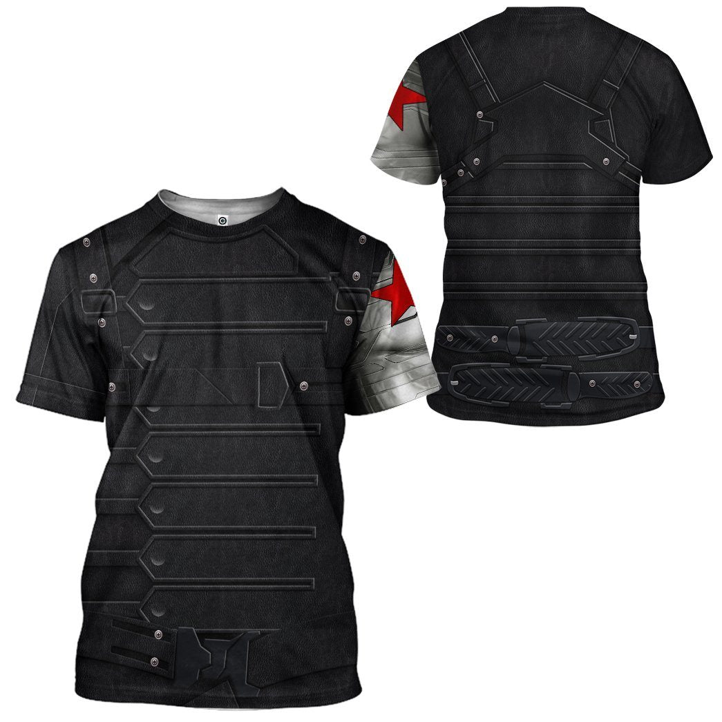 Gearhuman 3D Marvel Bucky Barnes Winter Soldier Custom Tshirt Hoodie Apparel GW26023 3D Apparel