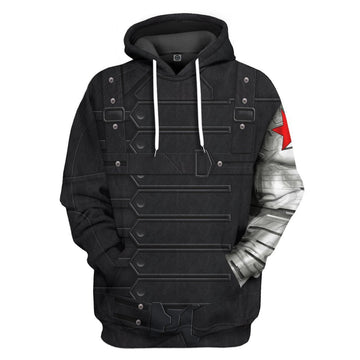 Gearhuman 3D Marvel Bucky Barnes Winter Soldier Custom Tshirt Hoodie Apparel GW26023 3D Apparel Hoodie S