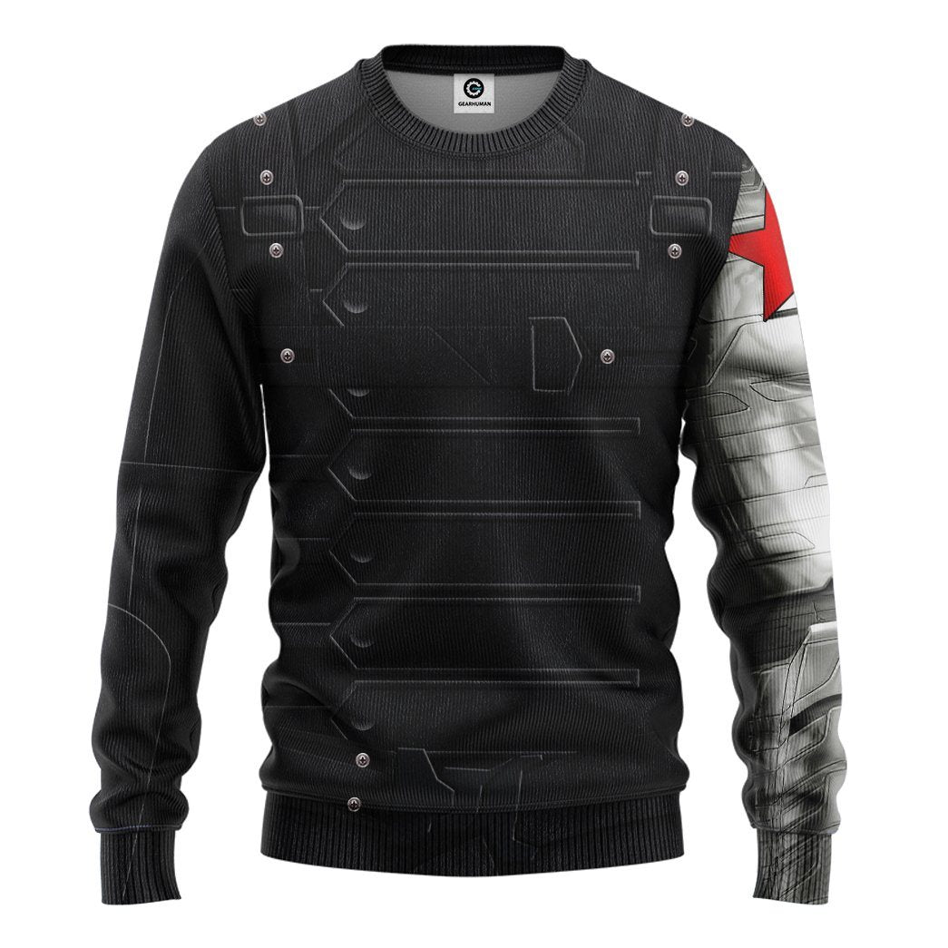 Gearhuman 3D Marvel Bucky Barnes Winter Soldier Custom Tshirt Hoodie Apparel GW26023 3D Apparel Long Sleeve S