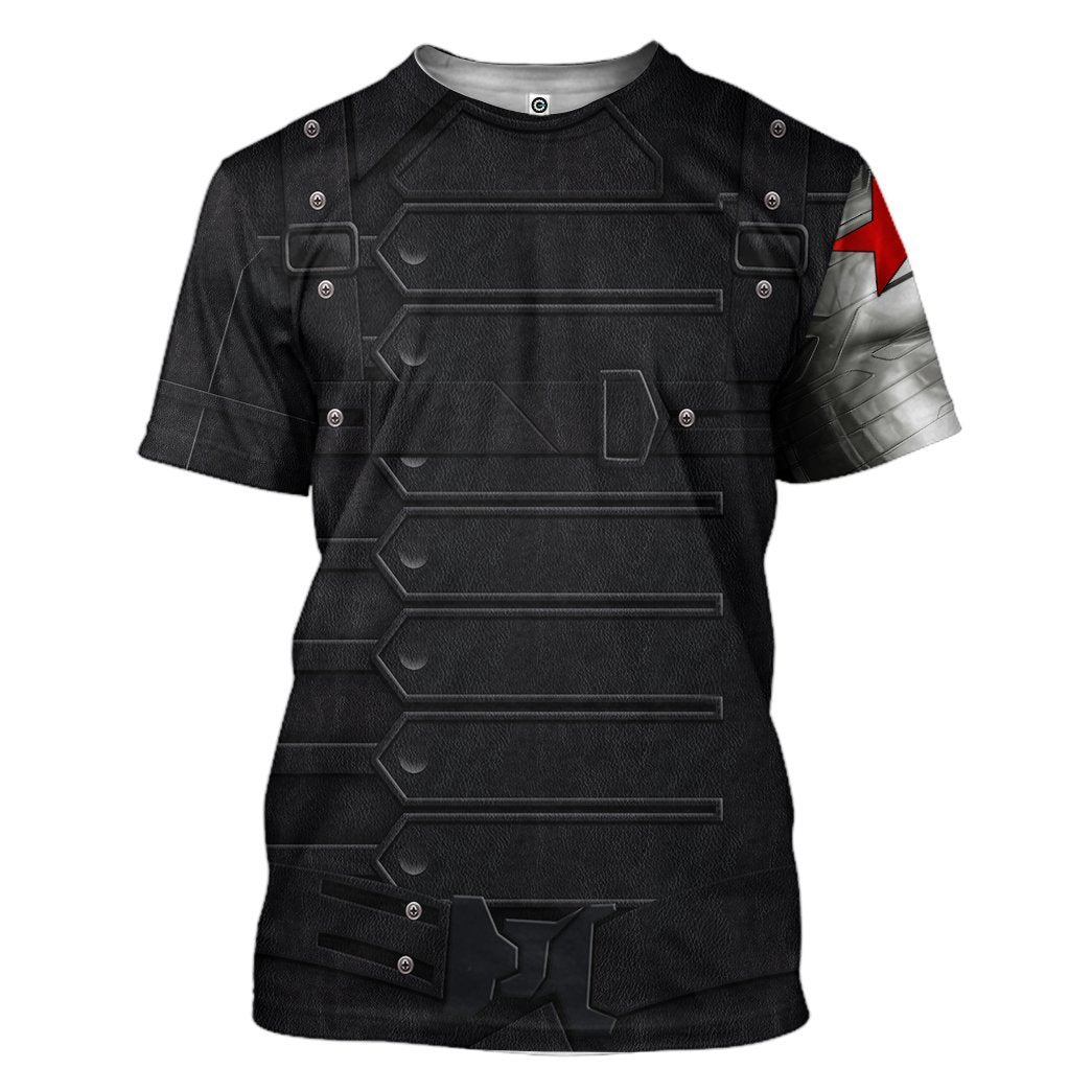Gearhuman 3D Marvel Bucky Barnes Winter Soldier Custom Tshirt Hoodie Apparel GW26023 3D Apparel T-Shirt S