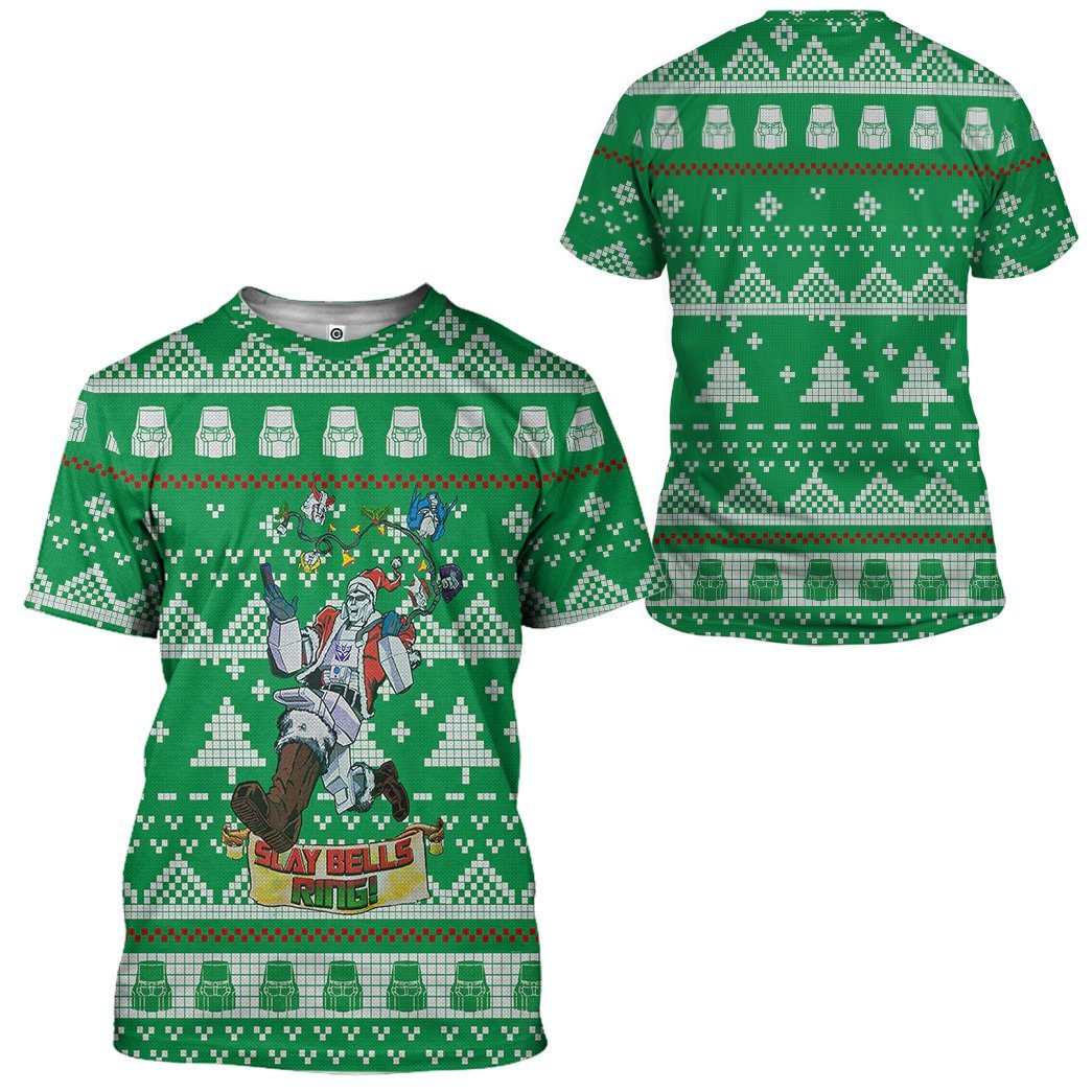 Gearhuman 3D Megatron Ugly Christmas Sweater Custom Tshirt Hoodie Apparel GV30101 3D Apparel 