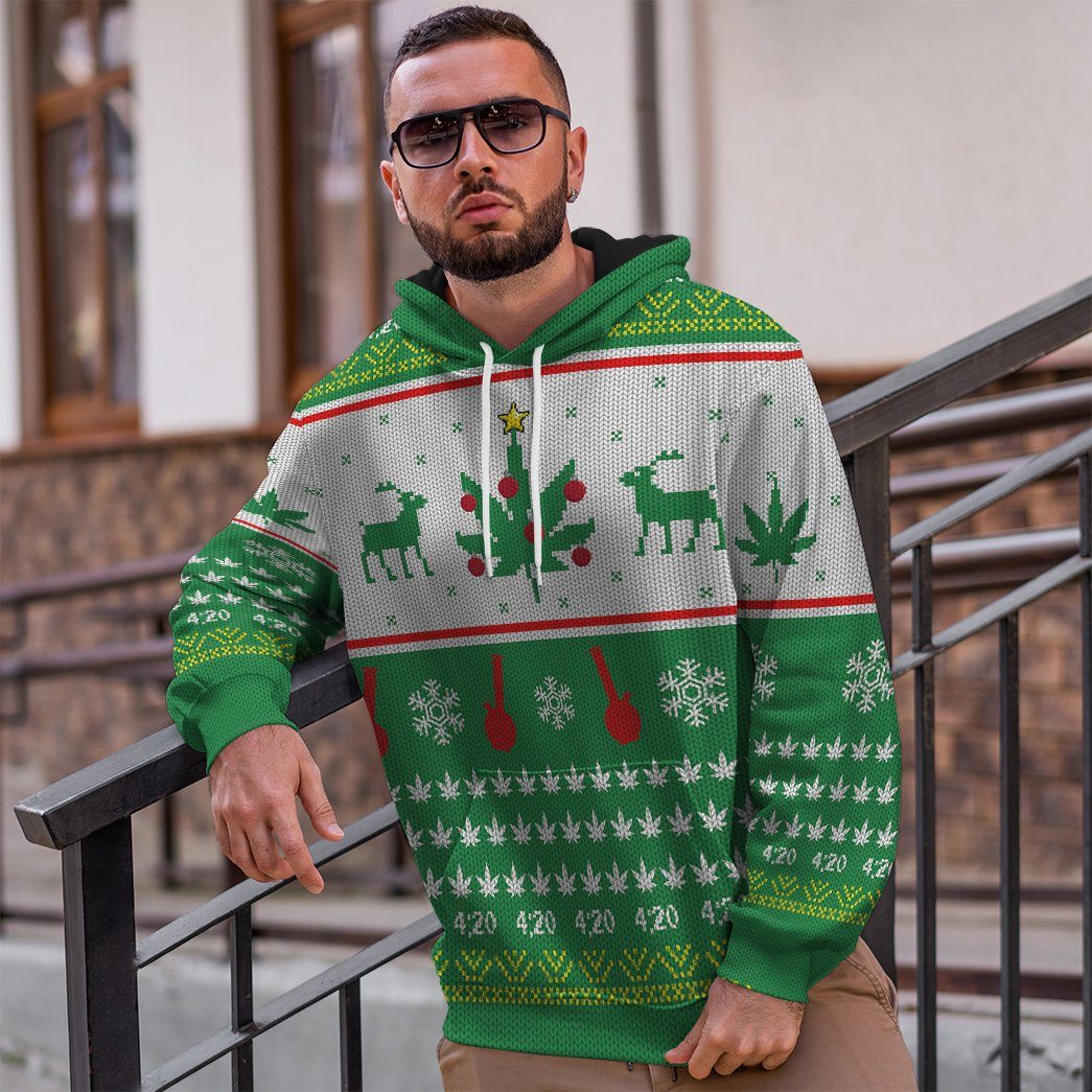 Gearhuman 3D Merry Kushmas Custom Hoodie Apparel GW12101 3D Apparel 