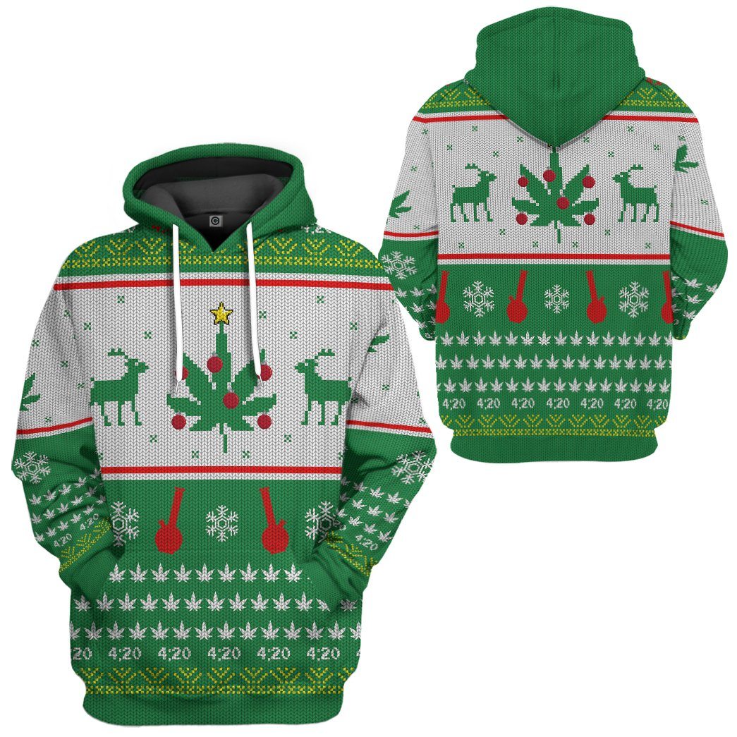 Gearhuman 3D Merry Kushmas Custom Hoodie Apparel GW12101 3D Apparel 